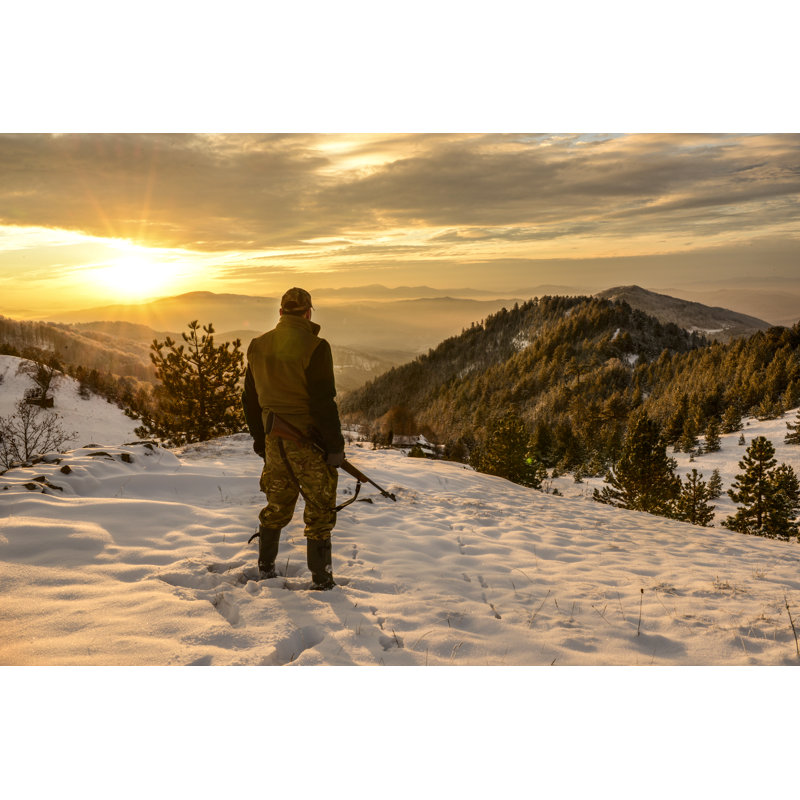 Hunter Standing On Mountain by Nenad Vuckovic - Wrapped Canvas Print, 81cm H x 122cm W