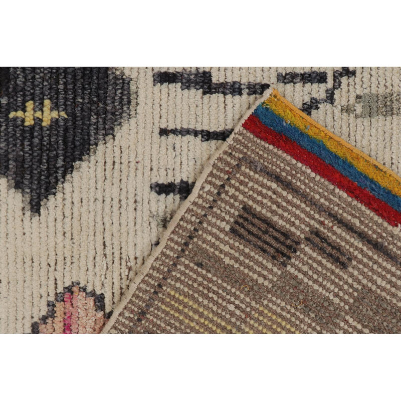 Moroccan Hand Knotted Geometric Area Rug, Rectangle 6' x 9'