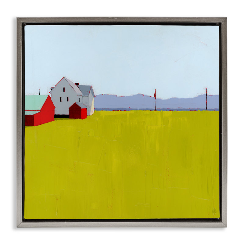 Cadre flottant de style campagnard et de remise, design par Ruth LaGue, Cadre flottant gris lustré, H 18 po x l 18 po