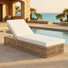 Chaise longue d'extérieur réglable en corde tissée avec coussin Ocevia