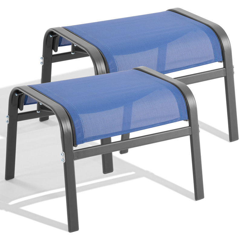 Ensemble de 2 repose-pieds d'extérieur empilables Wittig, Bleu