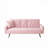 Luxurious Pink Velvet Sofa Bed with Nail Head Trim and Cup Holders for Small Spaces, Adjustable Comfort and Stylish Design