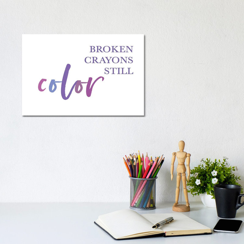 Broken Crayons II by Leah Straatsma - Print on Canvas, 20.32cm H x 30.48cm W x 1.91cm D, Wrapped Canvas
