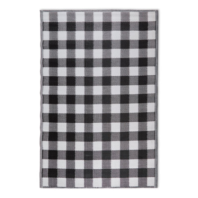 Tapis noir / blanc Appoline Chechered