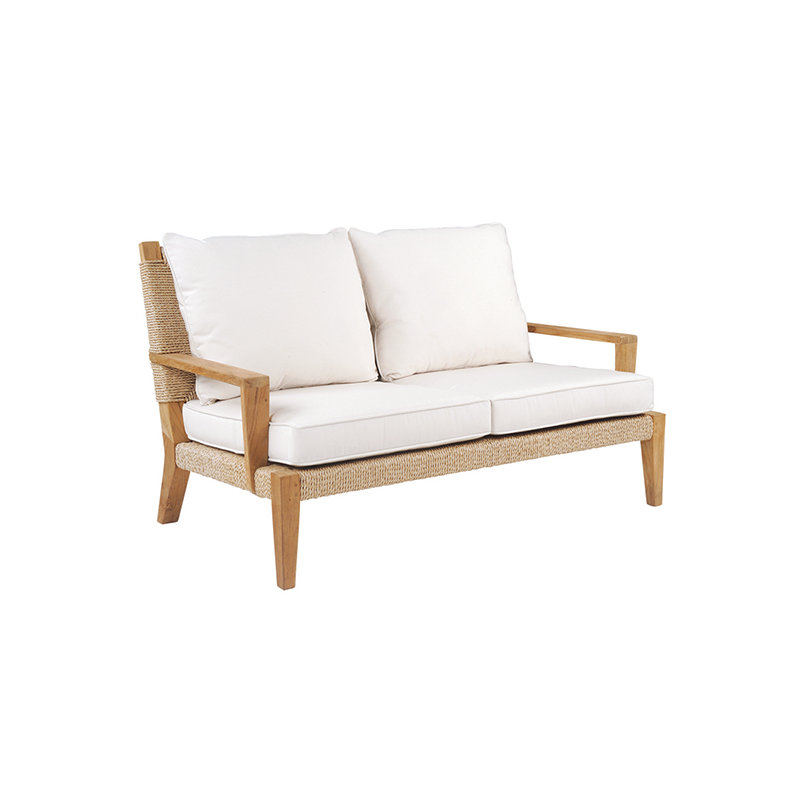 Hadley Outdoor 2 - Seat Loveseat, Hadley Natural Rope, Perigold Play Sage
