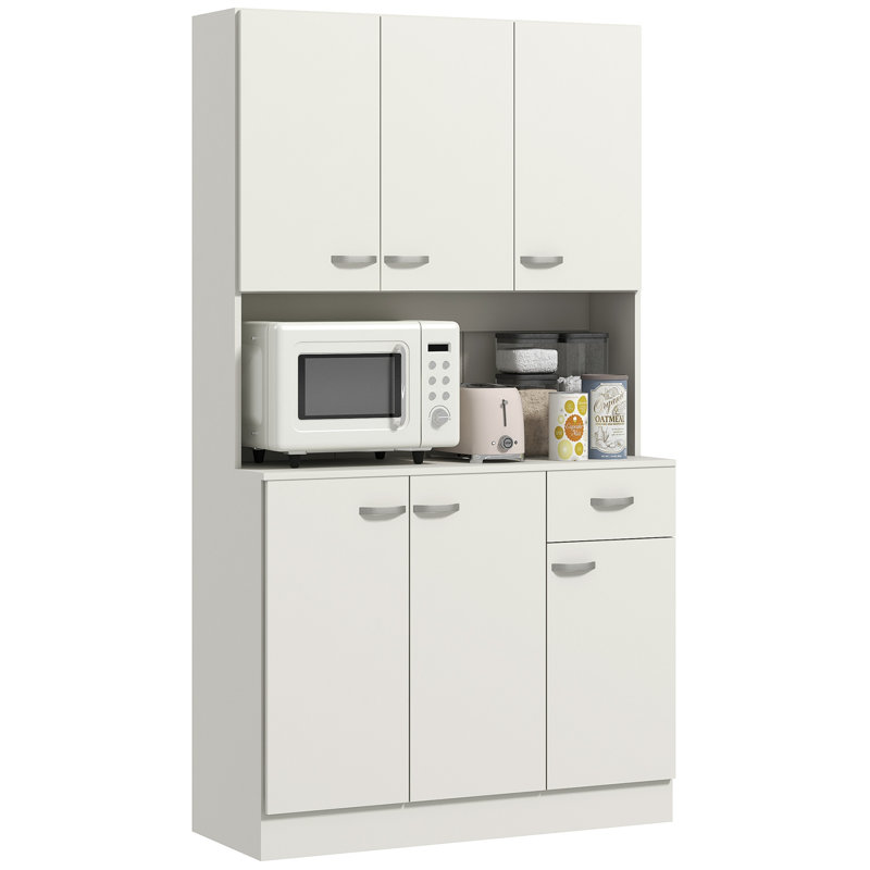 Aurrie Freestanding Kitchen Cupboard, Storage Cabinet with Doors Cream White