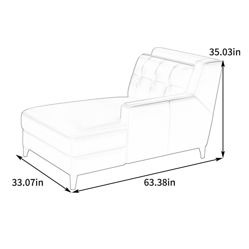 Fauteuil inclinable ergonomique en cuir rembourré d'éponge, Accoudoir à gauche (vu de face), Noir