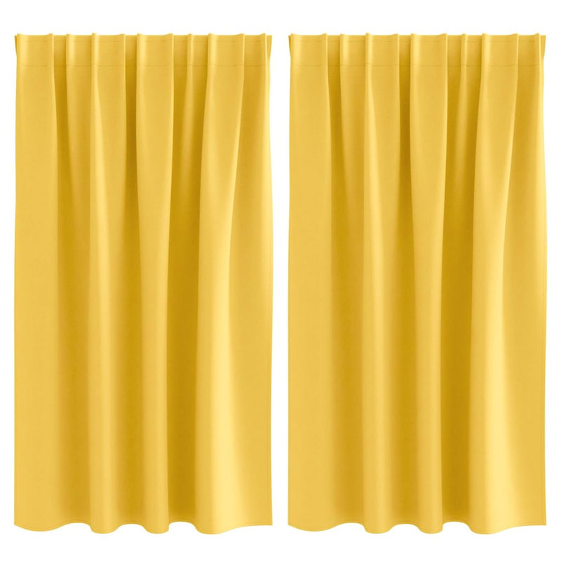 Blackout Curtain Pair, Mustard Yellow, 140cm Width x 140cm Drop