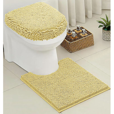 Ensemble de 2 tapis de salle de bain moelleux moelleux moelleux en chenille