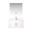 Meuble-lavabo blanc brillant 36 po x 22 po avec comptoir en quartz et robinet, miroir à DEL rayé et teinté pour une durabilité accrue W 22 P, robinet, ambiance sereine pour la salle de bain-131092222