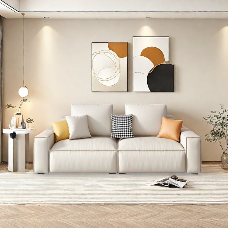 Canapé de salon moderne et confortable, 3, H 27,55 po x l 74,8 po x P 37,4 po