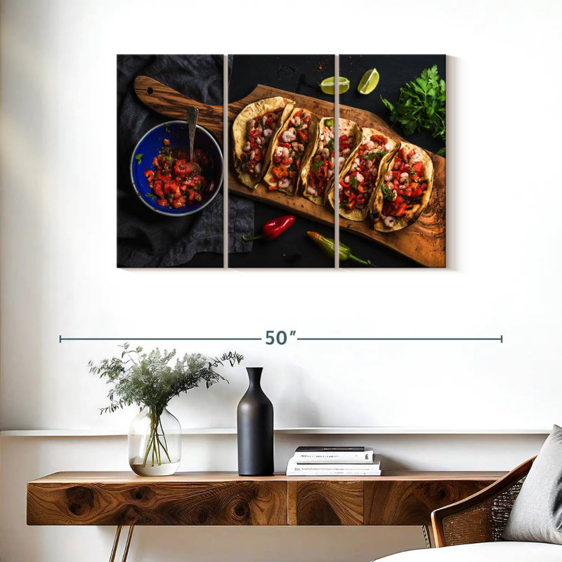 Yarlin Shrimp Tacos, 24" H x 38" W