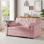 Canapé-lit en velours rose-913532880