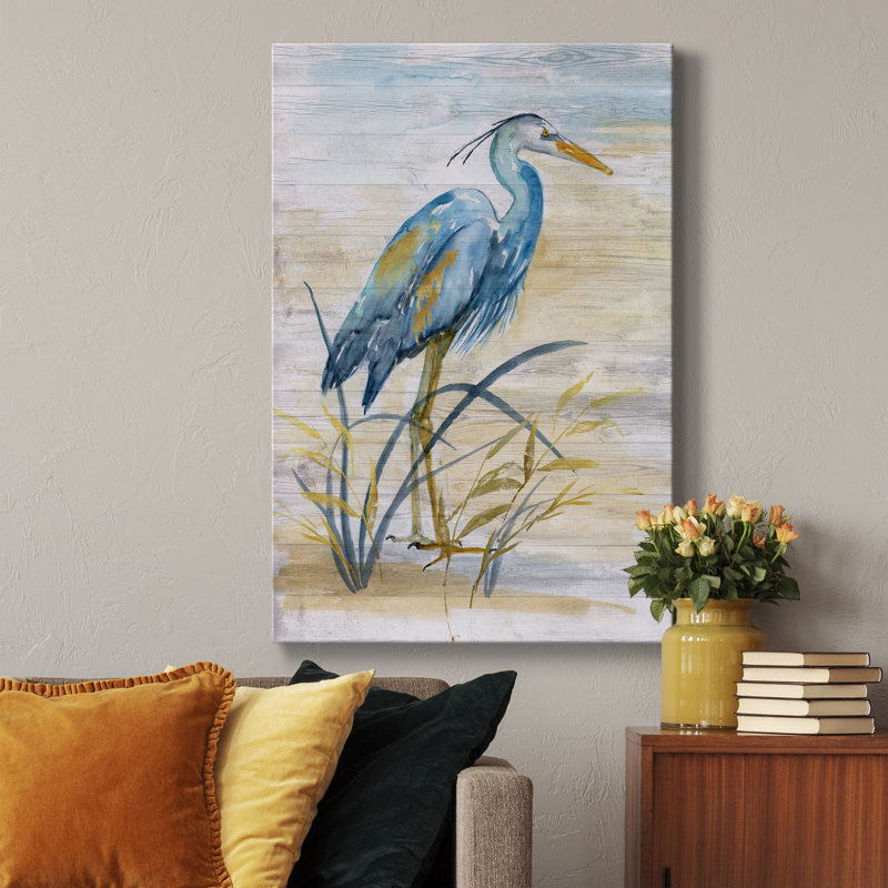 Blue Heron I - reproduction d'art, H 27 po x l 18 po x P 1 po, Toile tendue, Pas de tapis