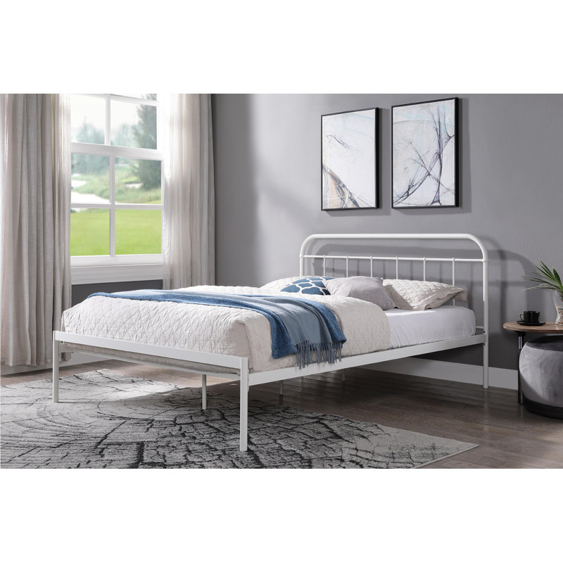 Cofield Open-Frame Bed, Kingsize (5'), White, Open Coil