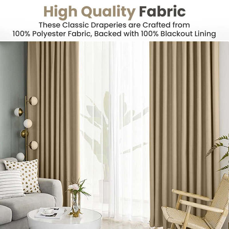Paire de rideaux occultant Demaurie, Beige