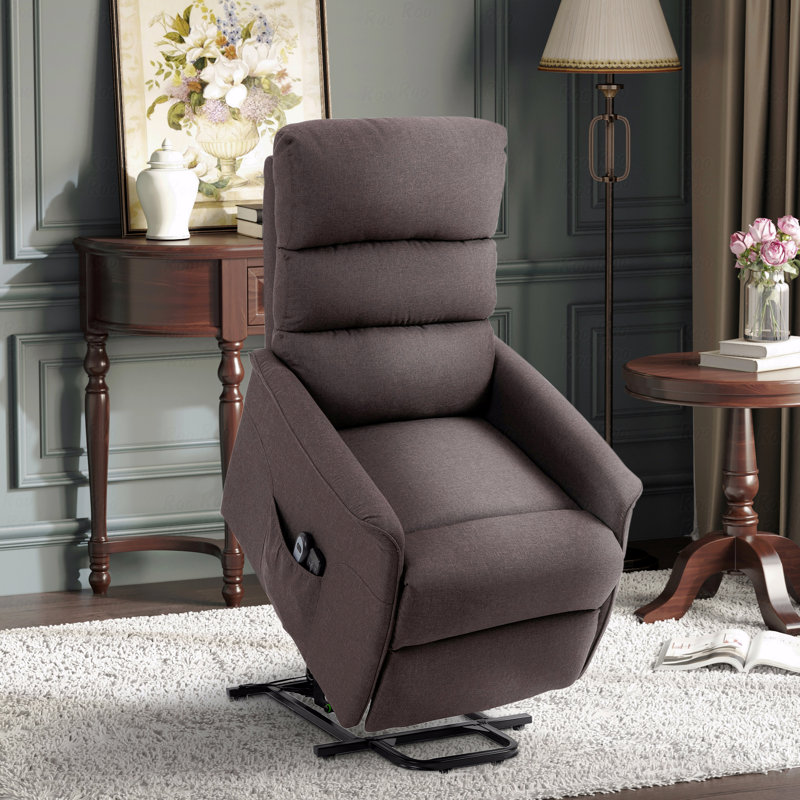 Forester Lift Assist Power Recliner, Brown Linen Blend