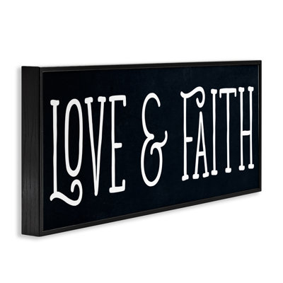 «Love & Faith» sur giclée encadrée en noir, design par SD Graphics Studio