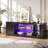 Labelle Brandenburg 57" Modern Media Console with Adjustable shelf, LED Fluted TV Stand for 65 Inch TV, Glossy TV Console with Cabinet-258718202