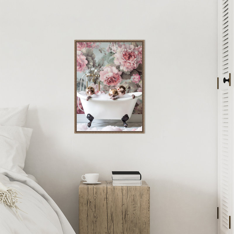 «Blossom Bath» par Hostetter, reproduction d'art sur toile encadrée, H 24 po x l 18 po