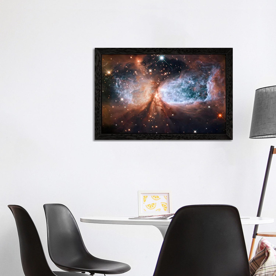 Celestial Snow Angel S106 Nebula (Hubble Space Telescope) - Floater Frame Print on Canvas