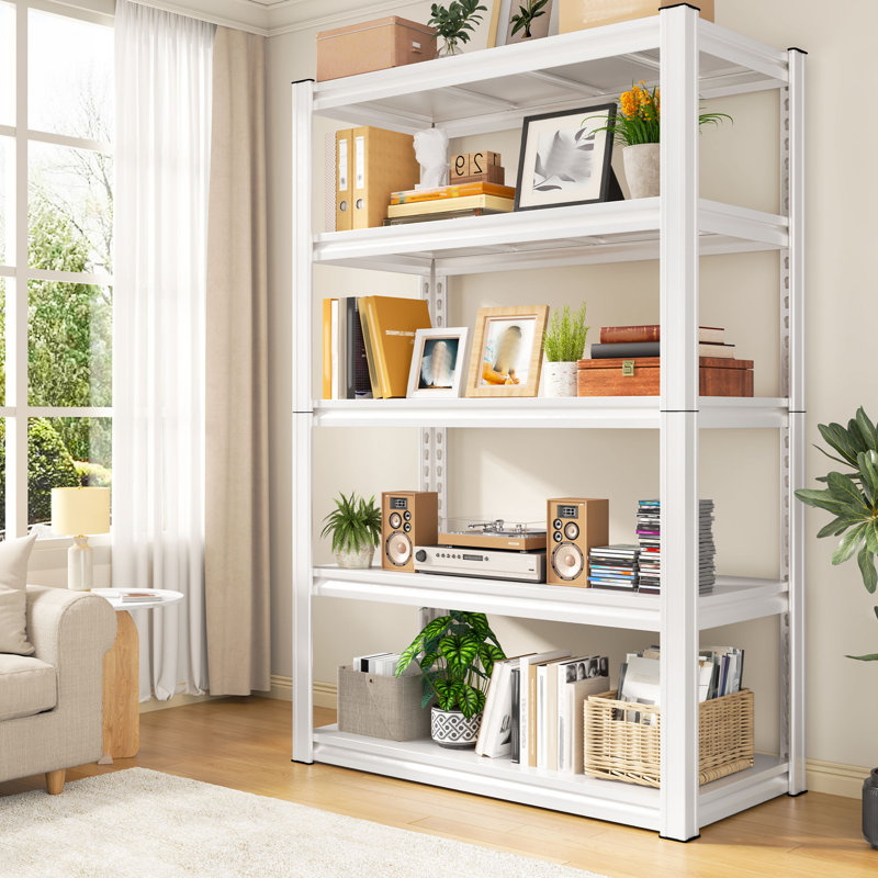 Makaylin 72"H Storage Shelves Garage Shelving Unit for Storage 5-Tiers Storage Shelf, Blanc, 72" H x 31.7" W x 16.3" D