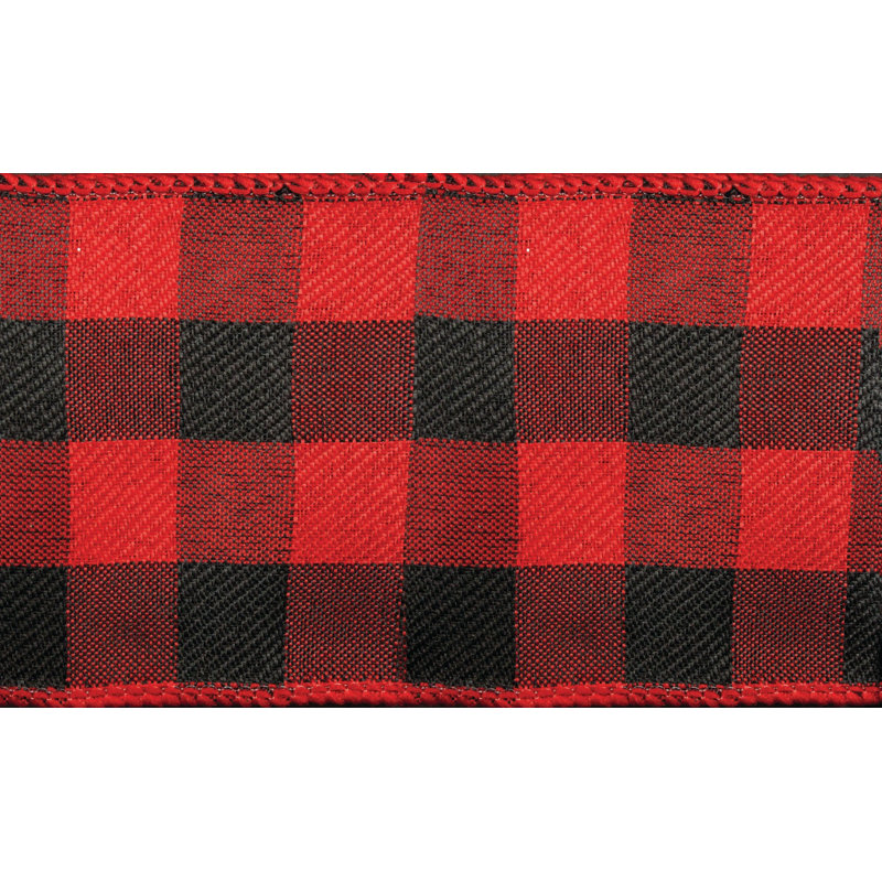 Ruban tissé noir 1,5 po X50Yds, Rouge, noir
