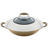 Anolon Advanced Home Hard Anodized Nonstick Wok with Side Handles and Lid, 14 Inch