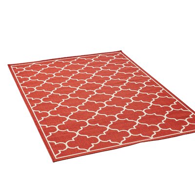 Eliga Geometric Red Indoor/Outdoor Area Rug