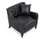 Chaise d'appoint Harlow Mid-Century en similicuir capitonné avec pieds en bois massif-134386951