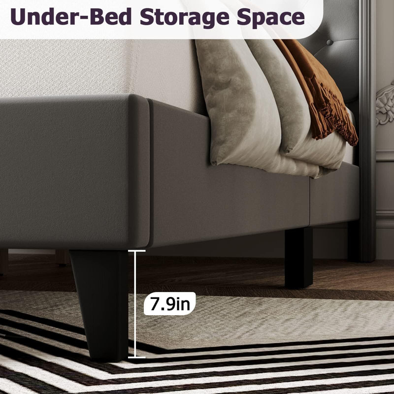 Gytle Wingback Bed, Light Gray, King