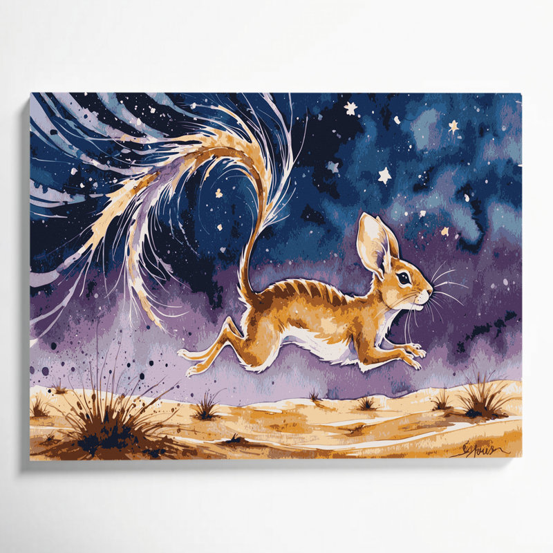 Vie sauvage, art mural sur toile gris Jerboa, H 8 po x l 10 po