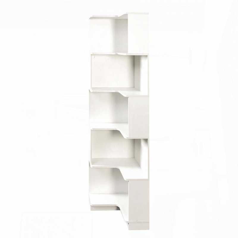 Bibliothèque d'angle à 5 niveaux avec lumières DEL