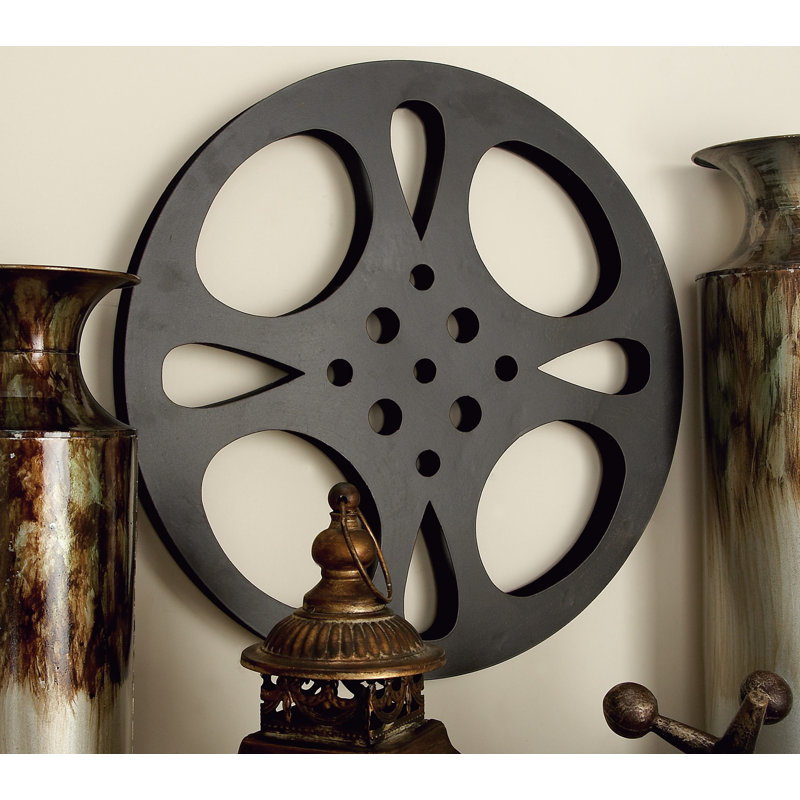 Décoration murale en métal bobine de film, Noir gris