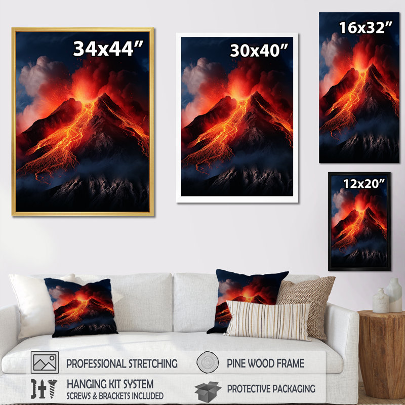 Volcan Volcanic Symphony I sur impression sur toile, H 44 po x l 34 po x P 1,5 po, Toile tendue