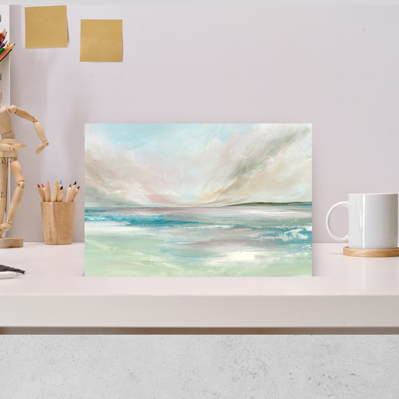 «Tranquil Horizon Over Gentle Waters», art mural côtier, H 12 po x l 18 po