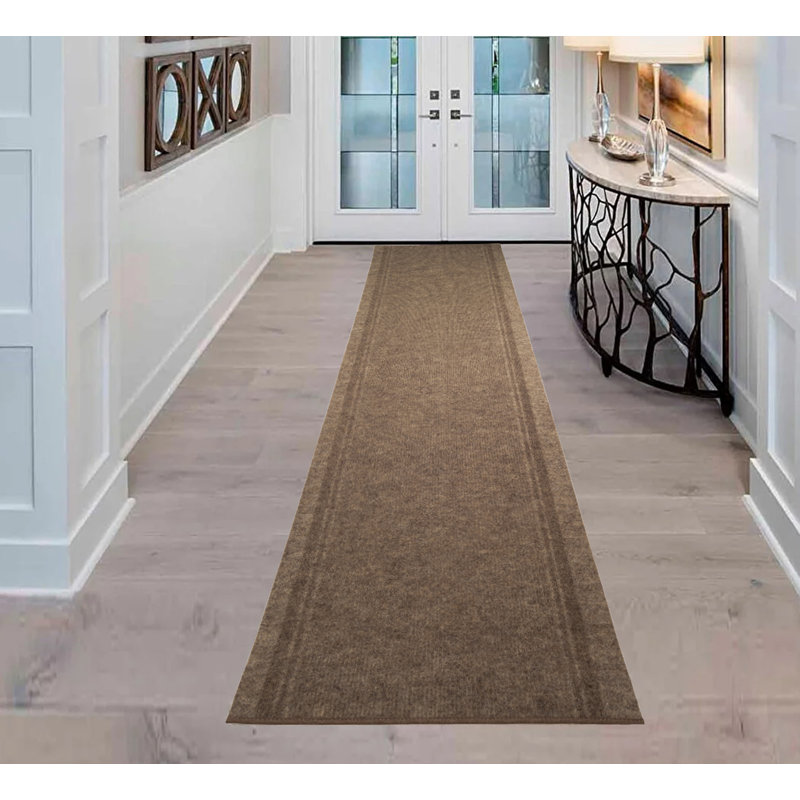 Tapis beige antidérapant intérieur / extérieur Tracker, Tapis de couloir 2 pi 2 po x 36 pi