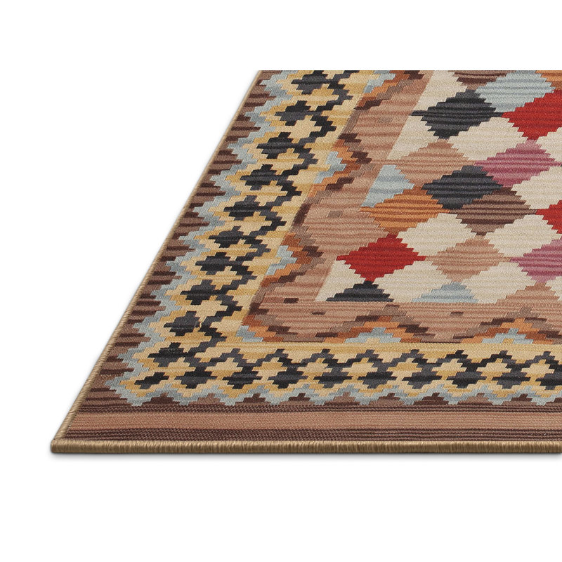 Tapis brun/rouge contemporain Ameswood, Rectangle 3 pi x 5 pi