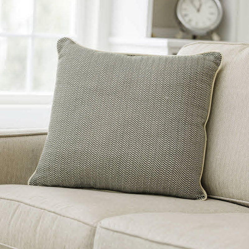 Coussin tissé, Chevron vert
