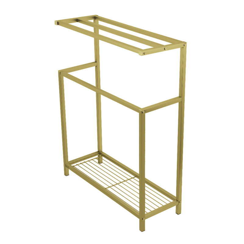 Kingston Brass Edenscape Freestanding Towel Rack, Brushed Brass