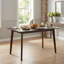 Table de salle à manger rectangulaire de 47 pouces, pouvant accueillir de 4 à 6 personnes, avec plateau de table lisse et imperméable anti-rayures facile à nettoyer et pieds de soutien renforcés