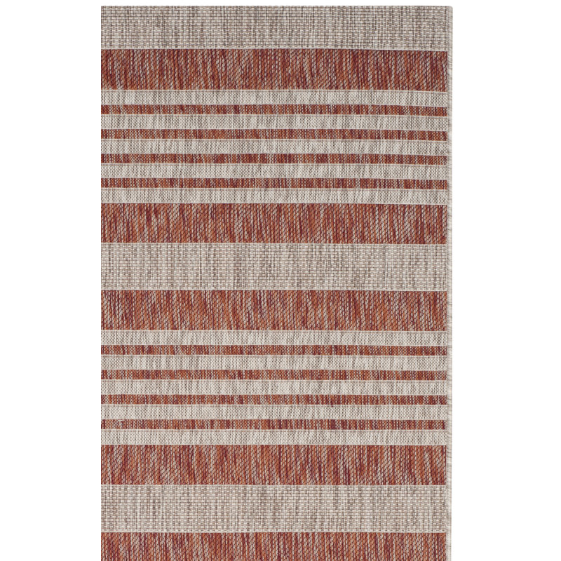 Tapis d'intérieur / extérieur à rayures Morehead Performance, Rectangle 5 pi 3 po x 7 pi 7 po