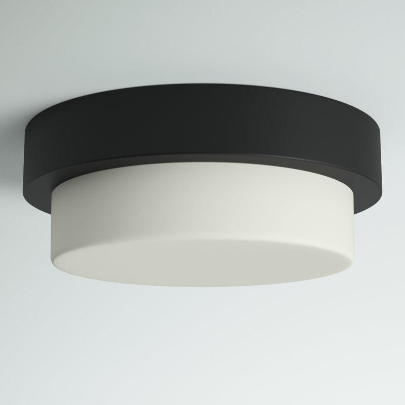 Ayzen Glass Flush Mount, Matte Black