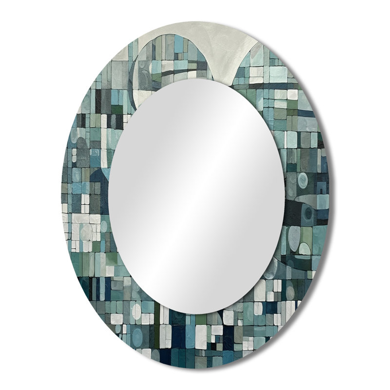 Miroir mural bleu et vert Bohemian Medley, 43 po x 33 po