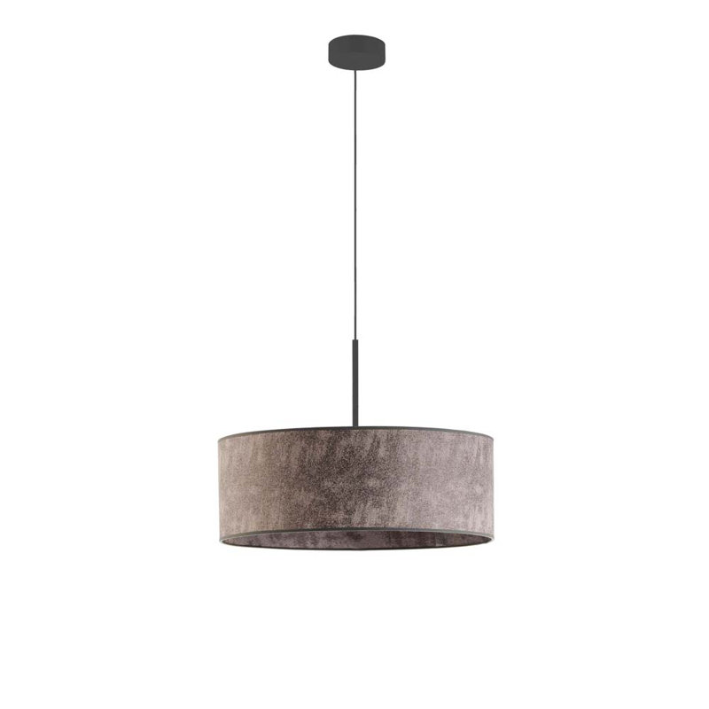 Aubryn 3 - Light Drum Pendant, Black, Gray Melange, 120cm H x 50cm W x 50cm D