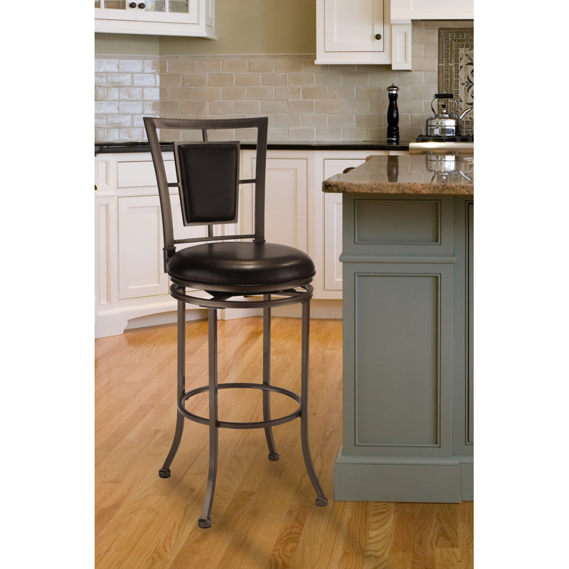 Swivel Upholstered Counter Stool with Metal Frame