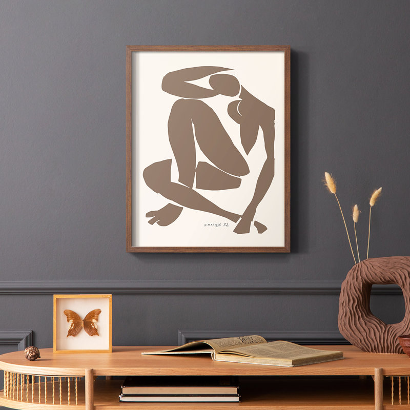 Matisse CCXVI, reproduction encadrée - bois massif, Brun, H 10 po x l 8 po
