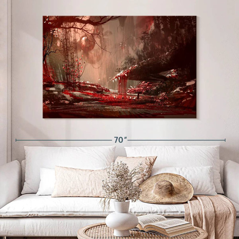 Kelan Blood Red Forest, 34" H x 51" W