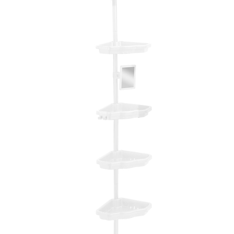  Organisateur de douche de coin à 4 niveaux en blanc