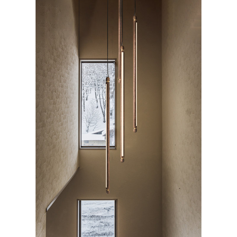 Linea 1 - Light LED Pendant, Walnut, Brass